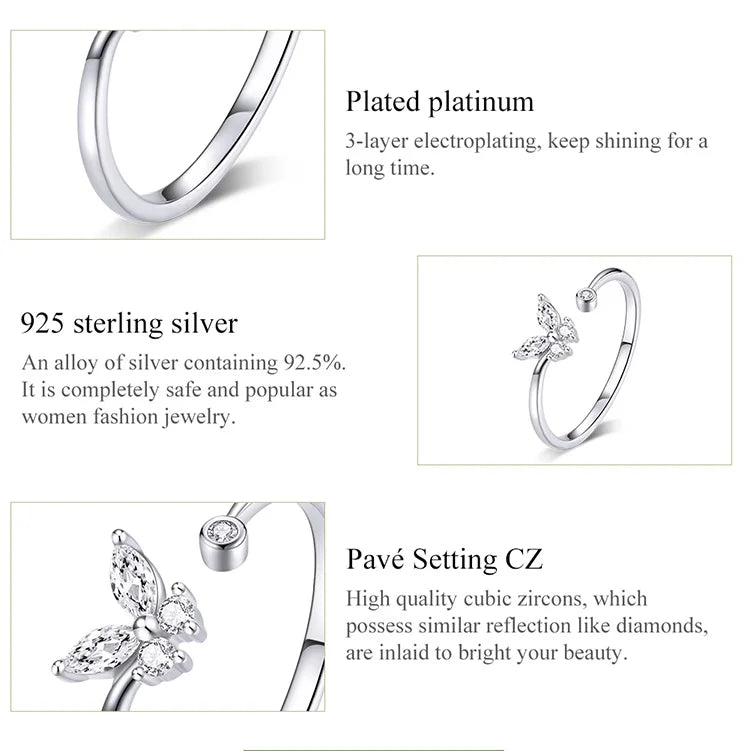 Butterfly Tail Adjustable Ring