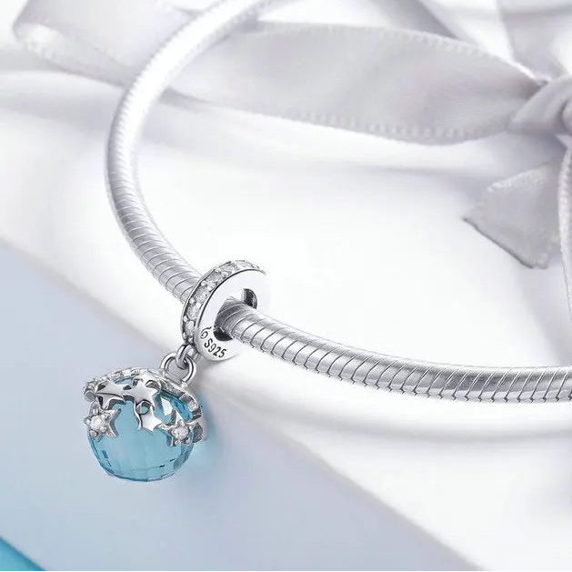 Blue Crystal Star Dangle Charm