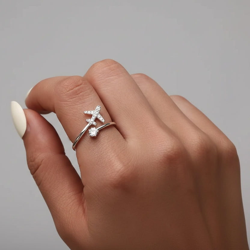 Flying Airplane Adjustable Ring
