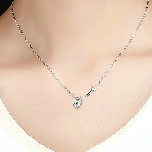 Heart Lock & Key Pendant Necklace