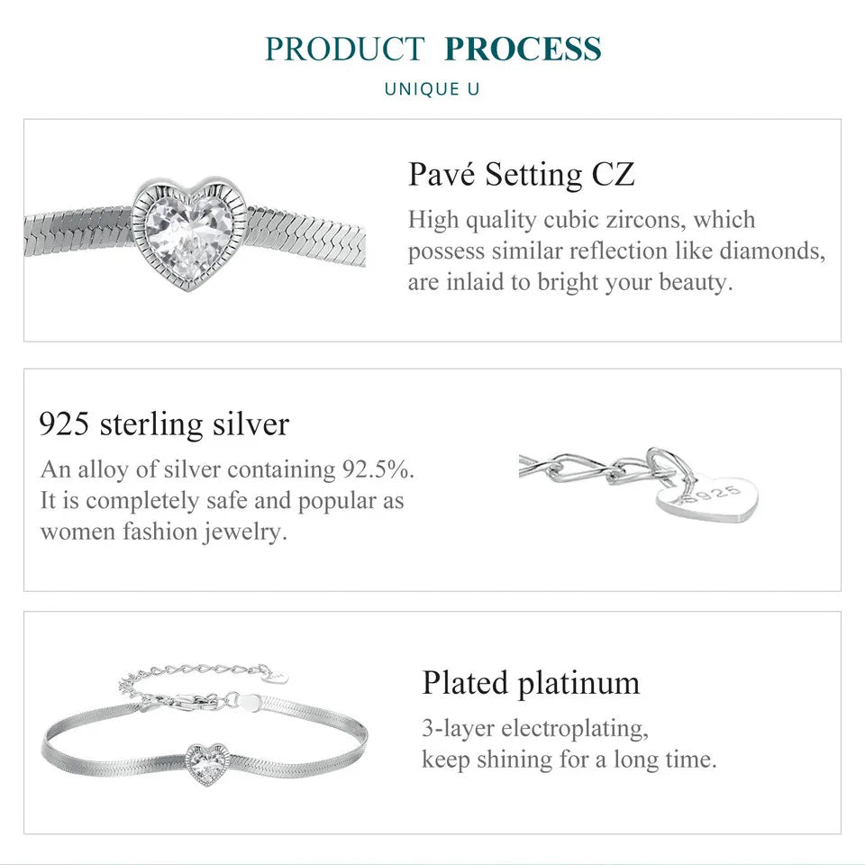 Heart Snake Chain Bracelet