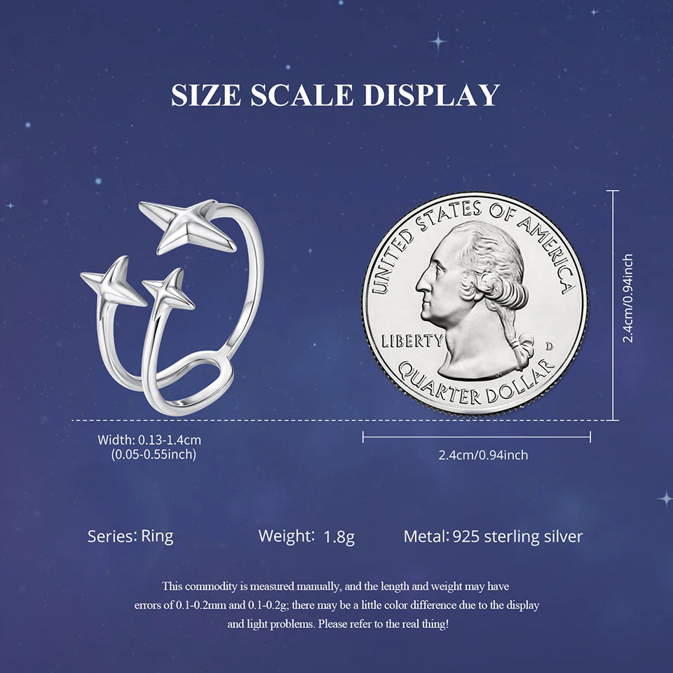 Starlight Three Stars Adjustable Ring