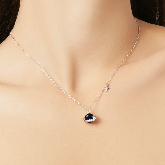 Blue Planet Pendant Necklace
