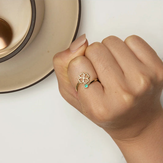Four Leaf Clover Lucky Ring