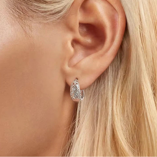 Vintage Lace Huggie Hoop Earrings