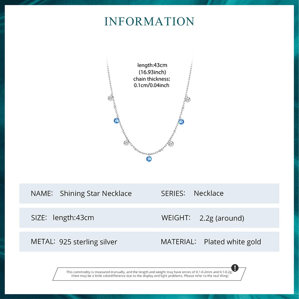 CZ Star Station Necklace