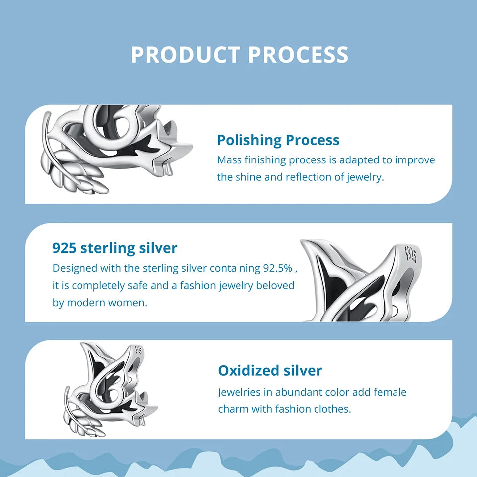 Peace Dove Charm Bead