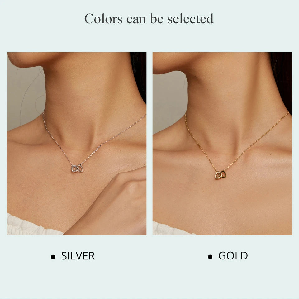 Connected Heart Pendant Necklace