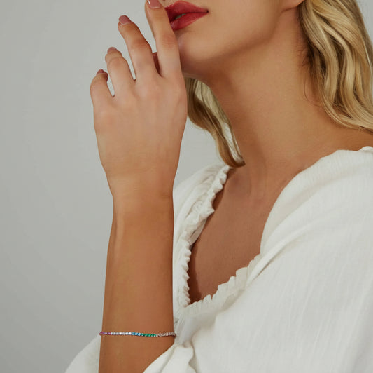 Rainbow CZ Tennis Bracelet