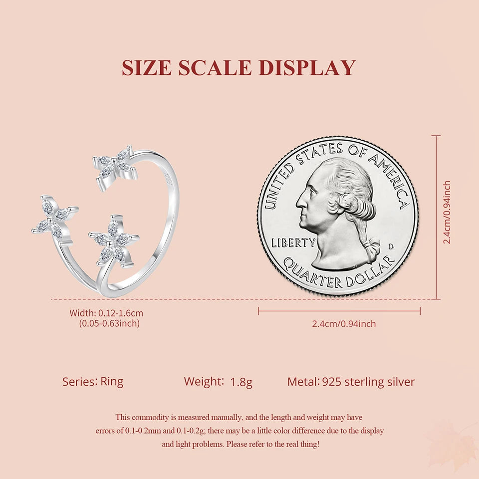 Adjustable Maple Leaf CZ Ring