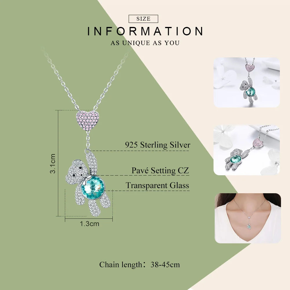 Bear Heart Pendant Necklace