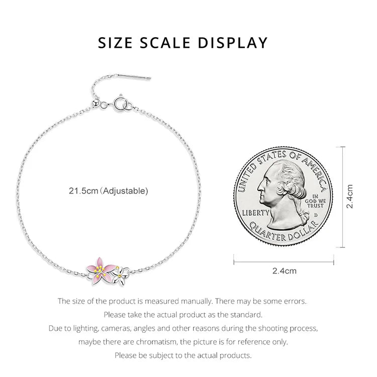 Cherry Blossom Snake Chain Bracelet