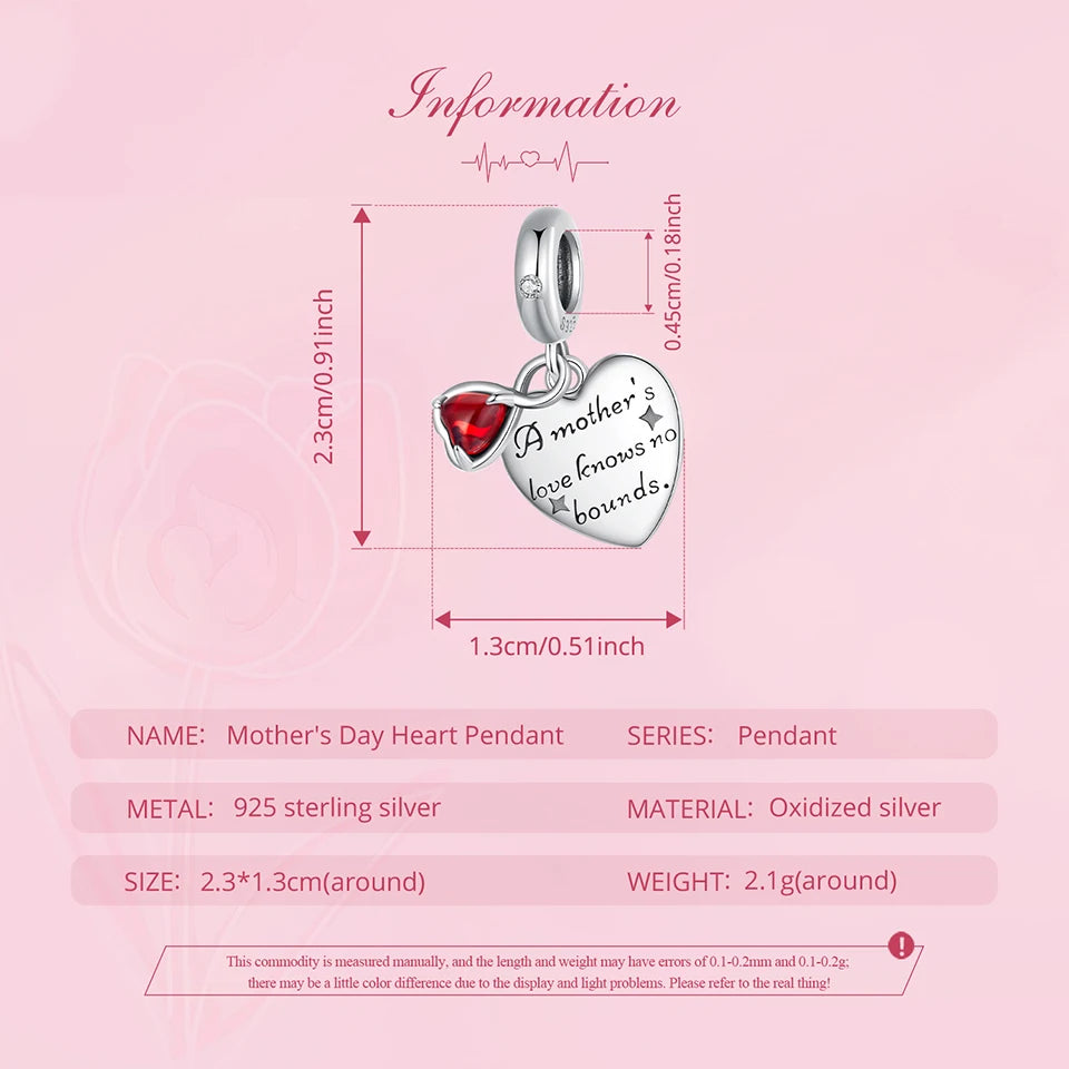 Mother Heart Charm Pendant
