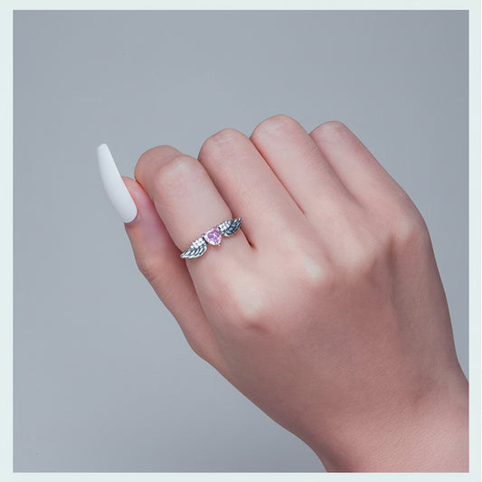 Angel Wing Heart Ring