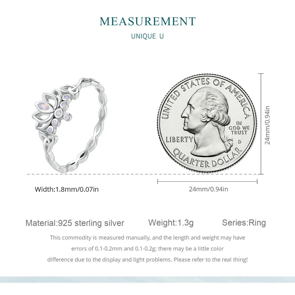 Lotus Opal Flower Ring