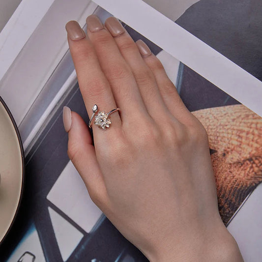 Lotus Flower Adjustable Ring