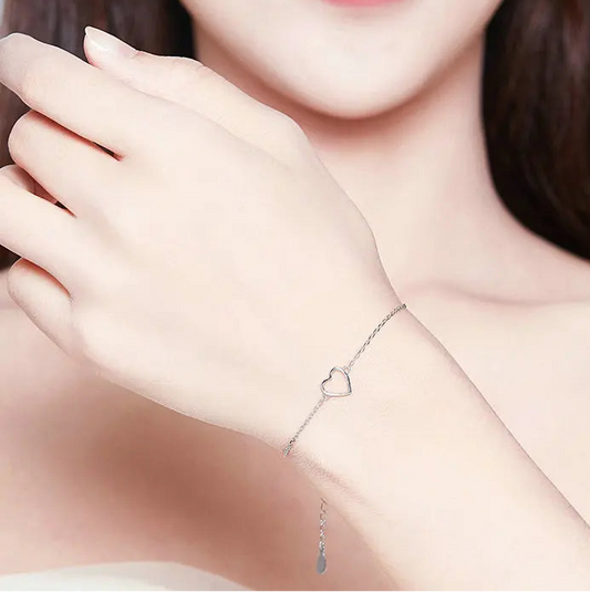 Personalized Heart Chain Bracelet