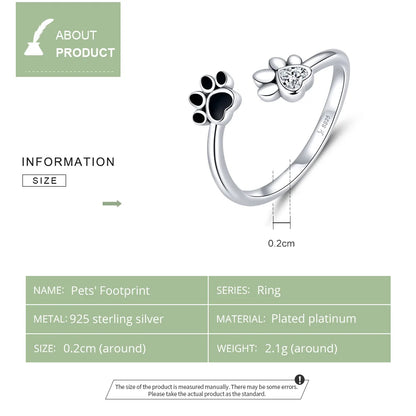 Dog Paw Adjustable Ring