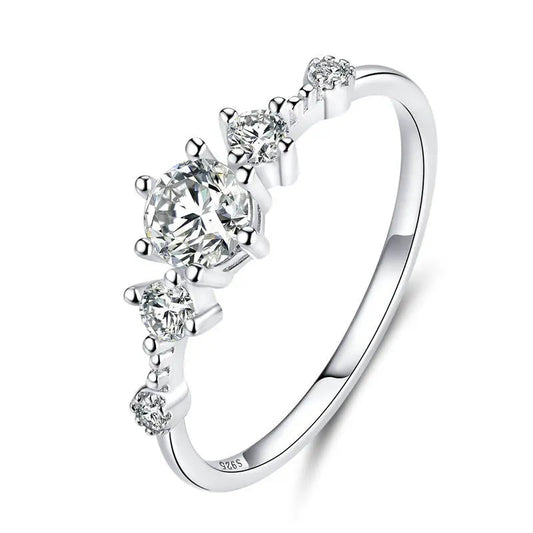 Dazzling Zircon Engagement Ring