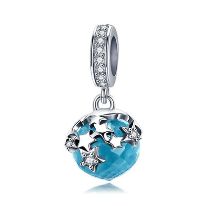 Blue Crystal Star Dangle Charm