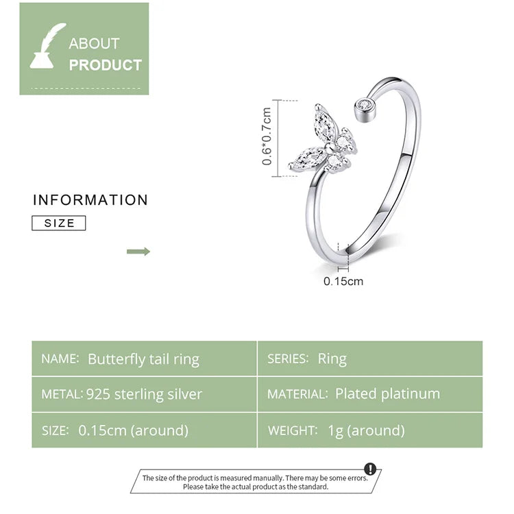 Butterfly Tail Adjustable Ring