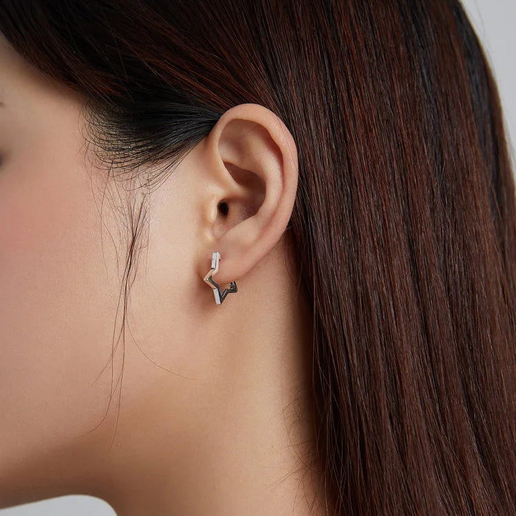Hollow Star Huggie Earrings