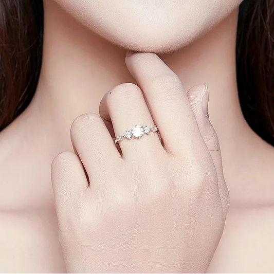 Dazzling Zircon Engagement Ring