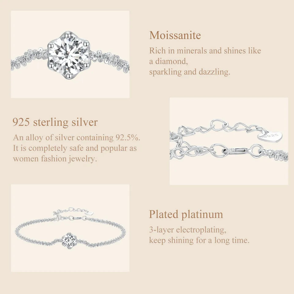 Moissanite Chain Bracelet