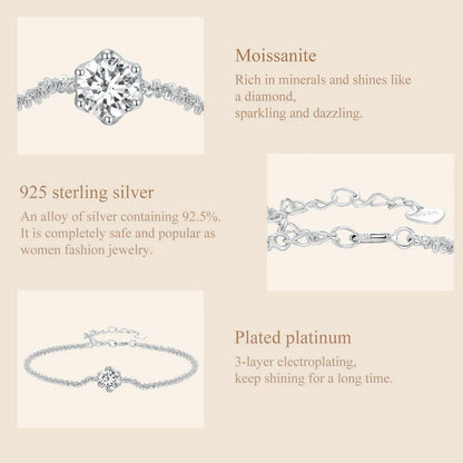 Moissanite Chain Bracelet