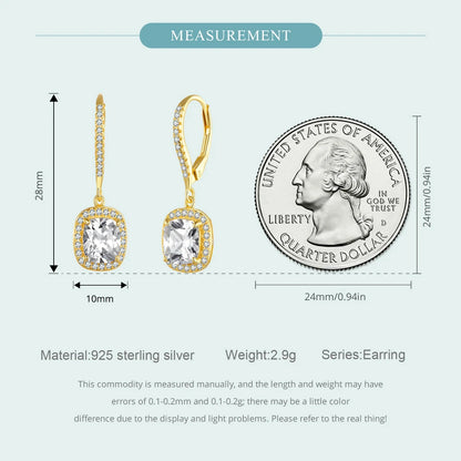 Geometric CZ Drop Earrings