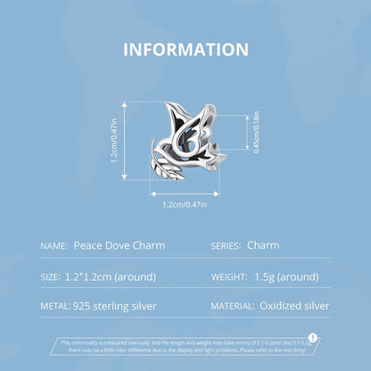 Peace Dove Charm Bead