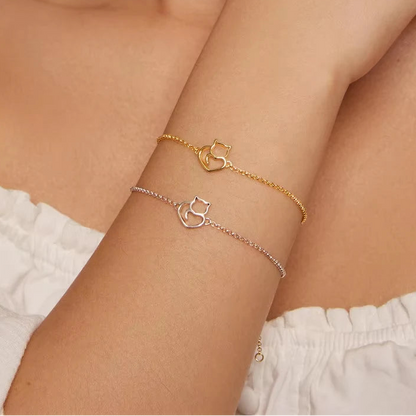 Cat Heart Link Bracelet