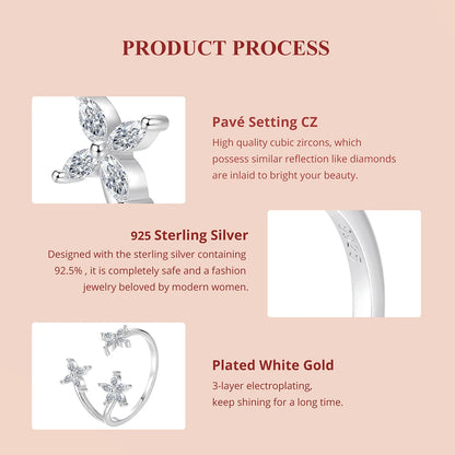 Adjustable Maple Leaf CZ Ring