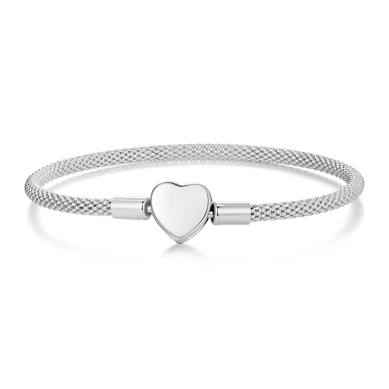 Heart Clasp Snake Chain Bracelet