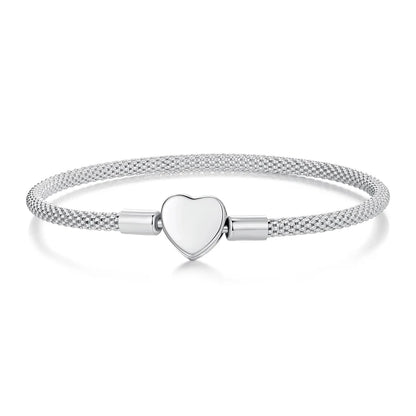Heart Clasp Snake Chain Bracelet
