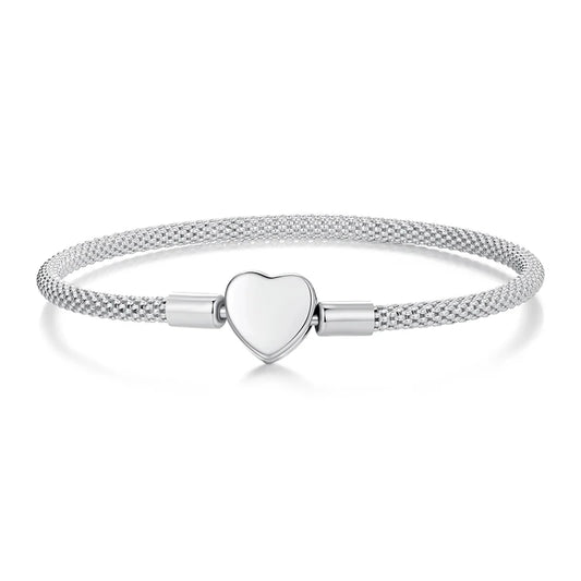 Heart Clasp Snake Chain Bracelet