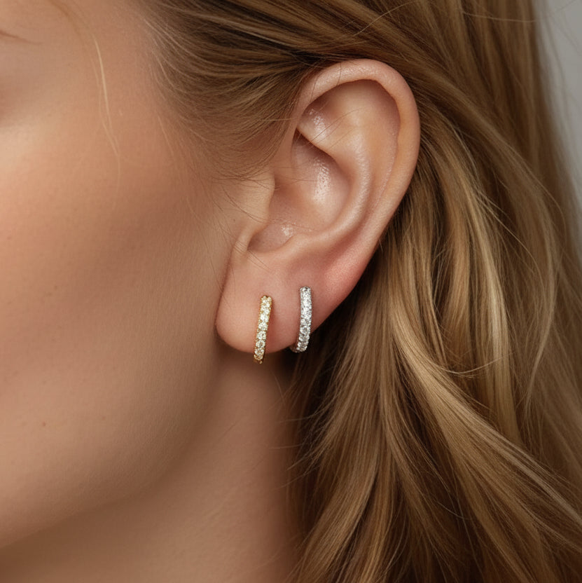 Moissanite Hoop Earrings