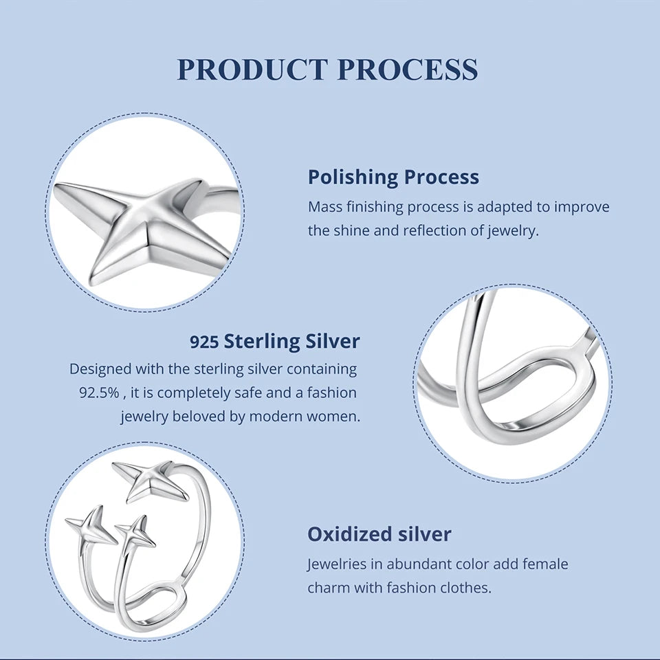 Starlight Three Stars Adjustable Ring