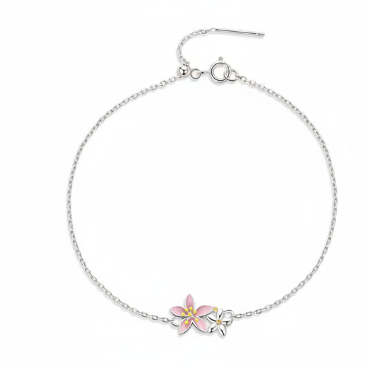 Cherry Blossom Snake Chain Bracelet