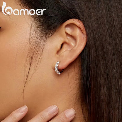 Moissanite Huggie Hoop Earrings