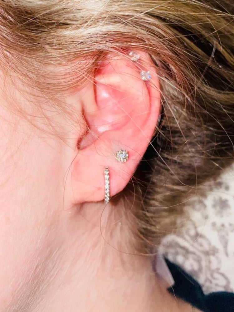 CZ Ear Cuff Hoop Earrings