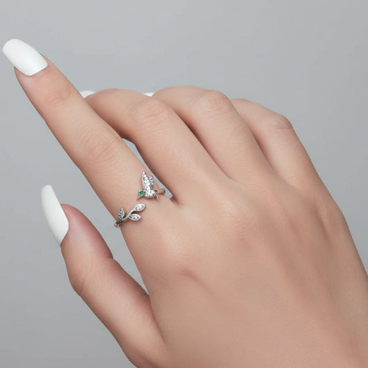 Hummingbird Adjustable Ring