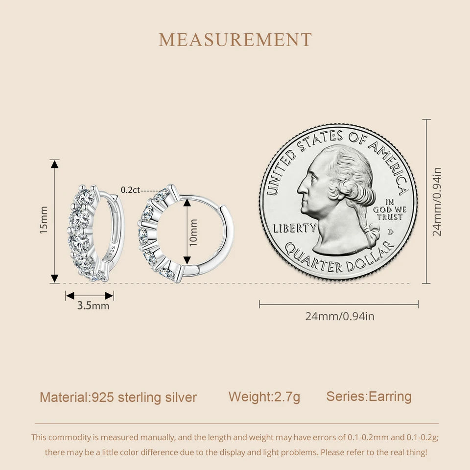 Moissanite Huggie Hoop Earrings