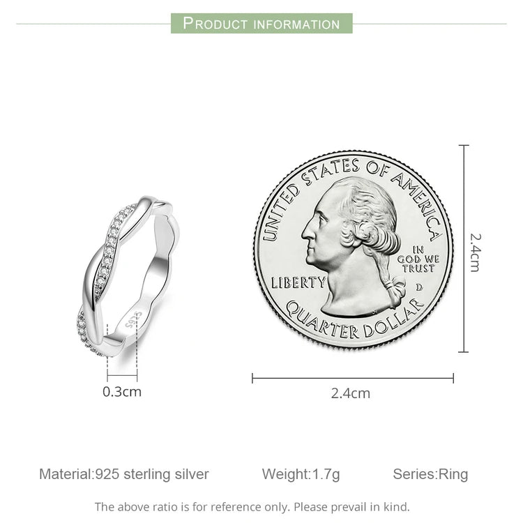 Twisted Rope CZ Band Ring