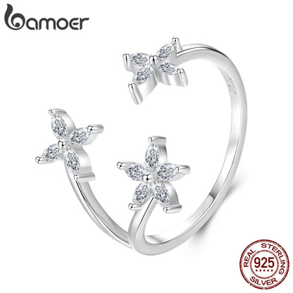Adjustable Maple Leaf CZ Ring
