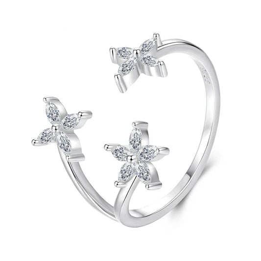 Adjustable Maple Leaf CZ Ring