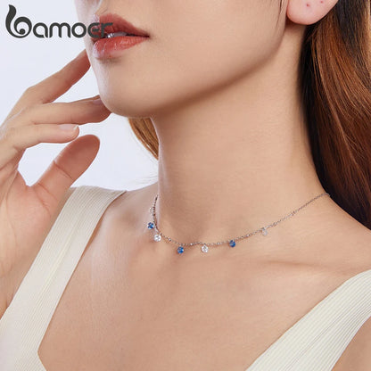 CZ Star Station Necklace