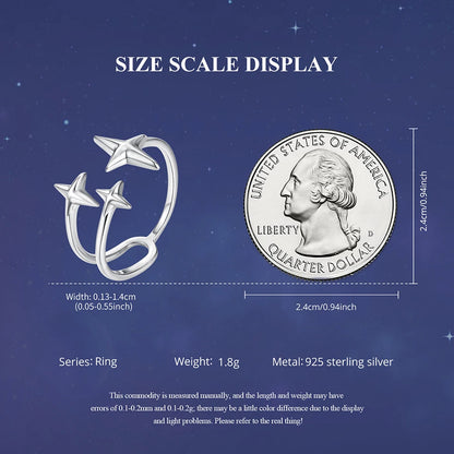 Starlight Three Stars Adjustable Ring