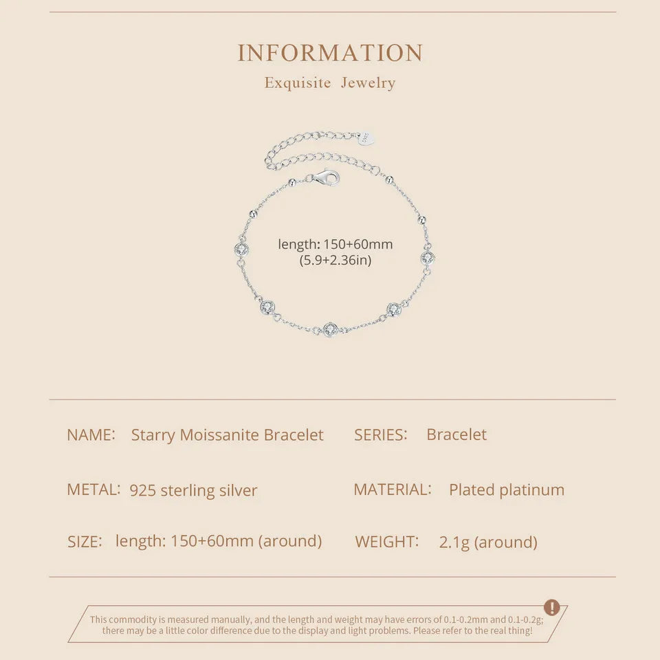 Starry Moissanite Bezel Bracelet