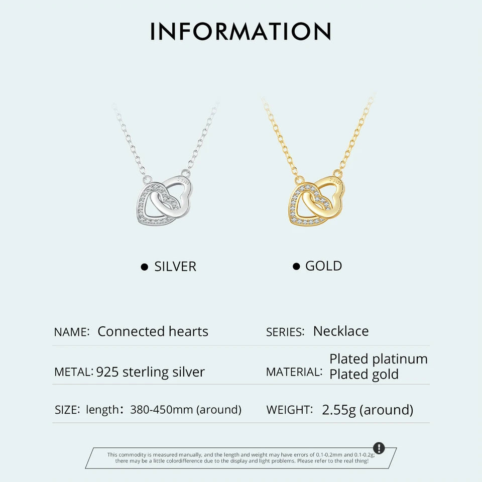 Connected Heart Pendant Necklace